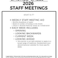 Staff Meeting Journal - 2026
