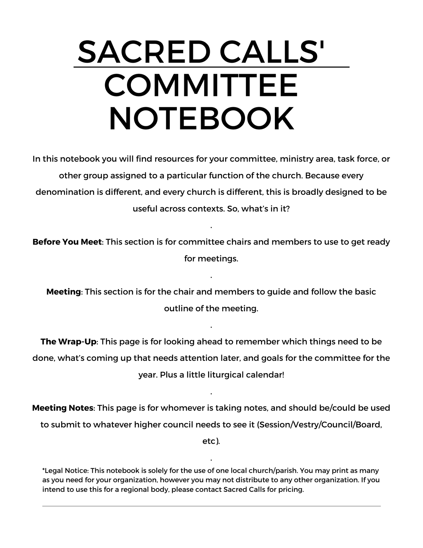 Committee/Task Force/Team Notebook