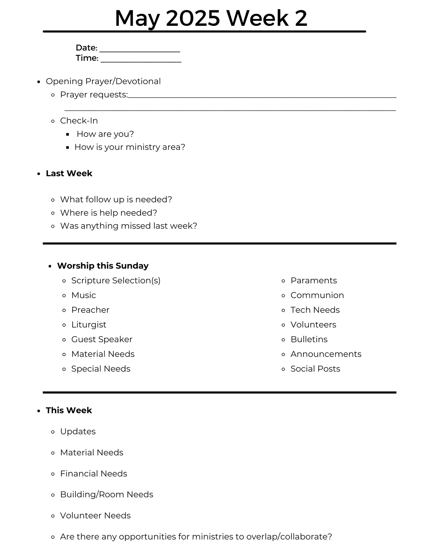 PCUSA Staff Meeting Guide