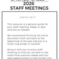 Staff Meeting Journal - 2026