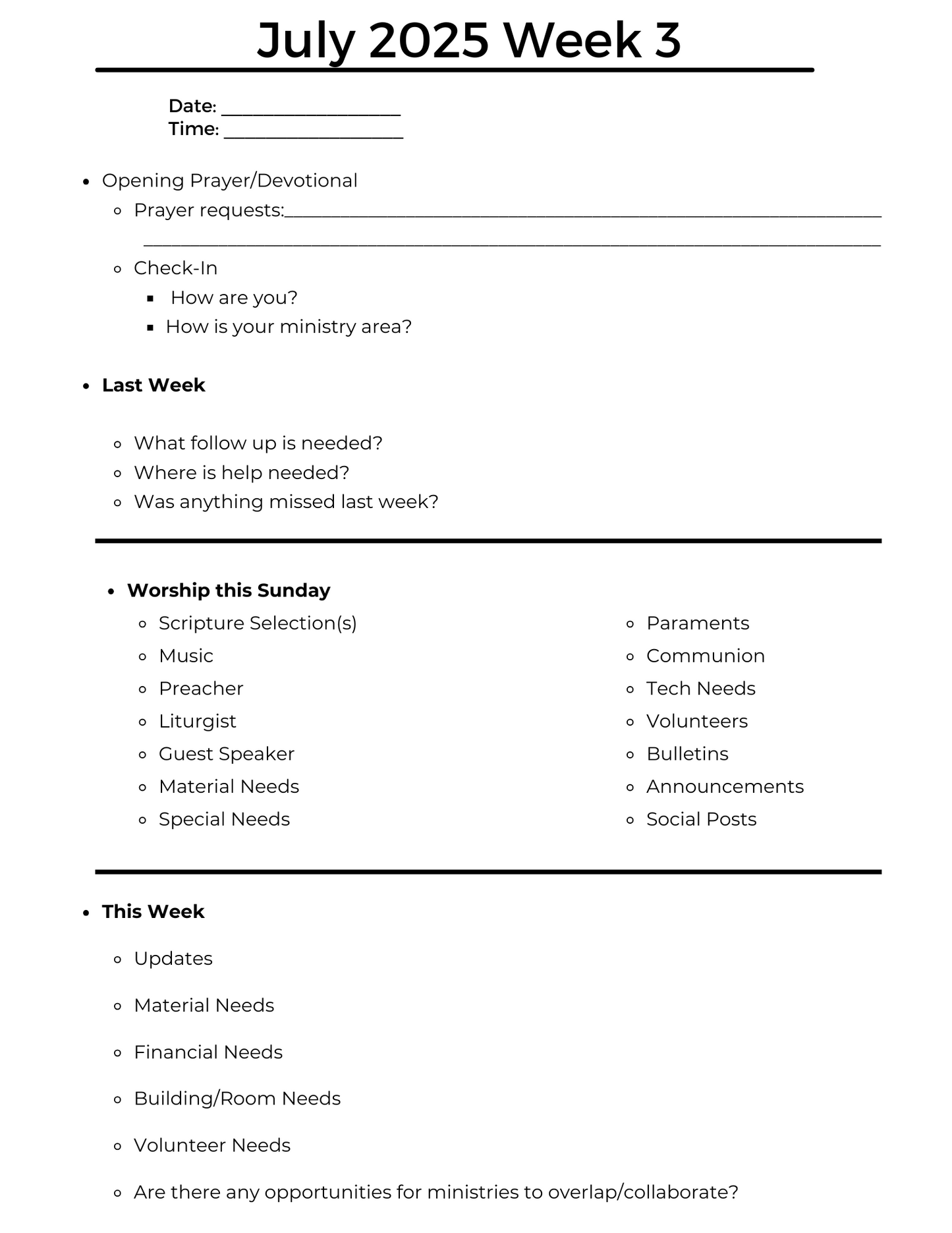 PCUSA Staff Meeting Guide