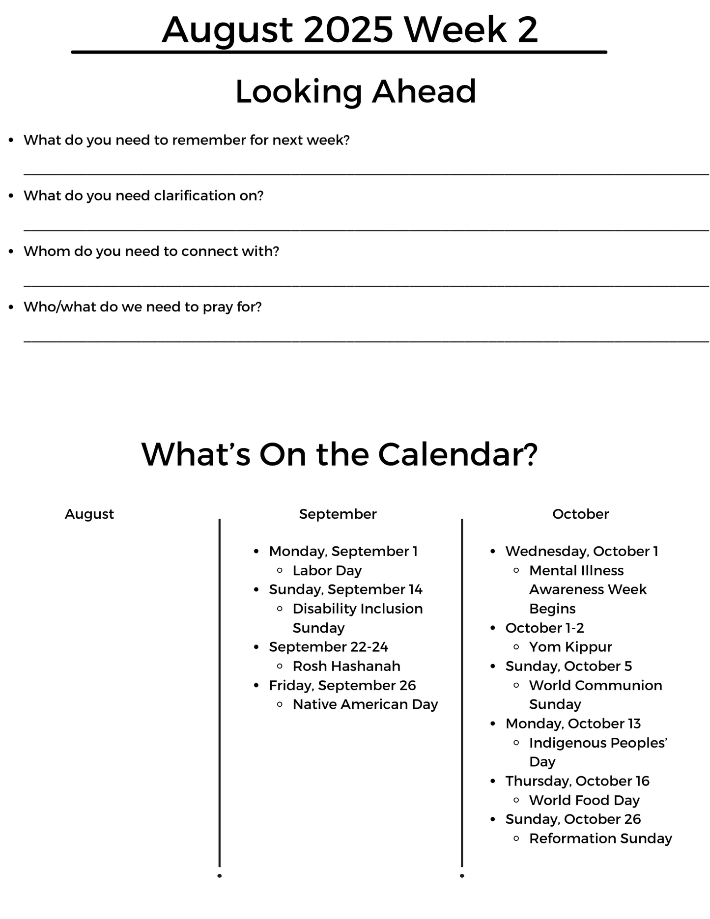 Ecumenical Staff Meeting Guide