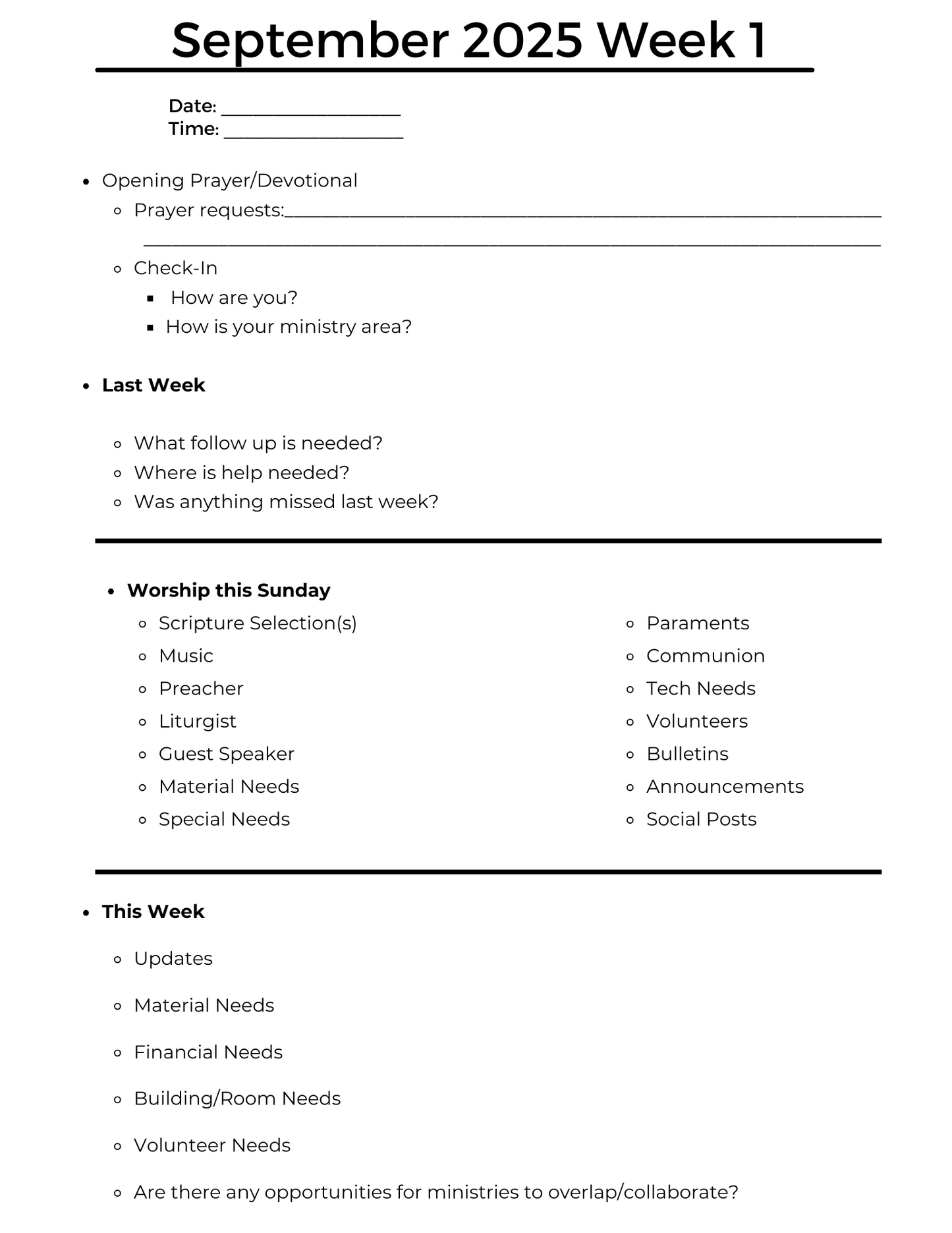 PCUSA Staff Meeting Guide